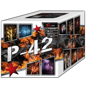 PXB2407 P 42 P42 Piromax P42 P 42 Piromax Piromax Fireworks Piromax Fajerwerki Cake Compact Vuurwerkbatterij T&T Fireworks
